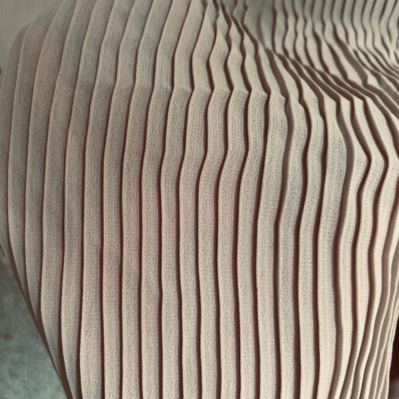 VTG 90s Kaelyn Max Womens Fringe Bell Sleeve Top Beige Cold Shoulder Fairy XL - Picture 10 of 10